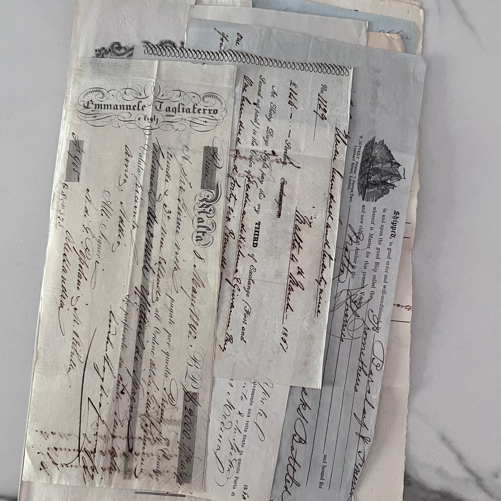 Antique Marirtime Italian document early 1800s