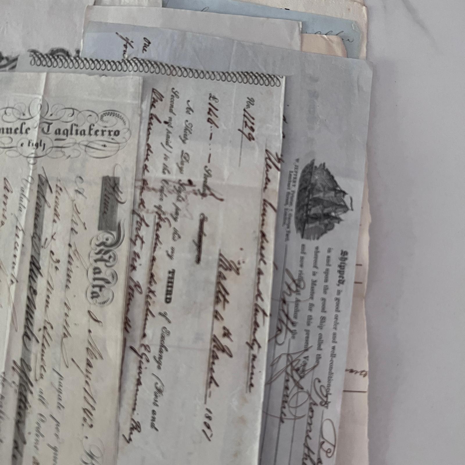 Antique Marirtime Italian document early 1800s