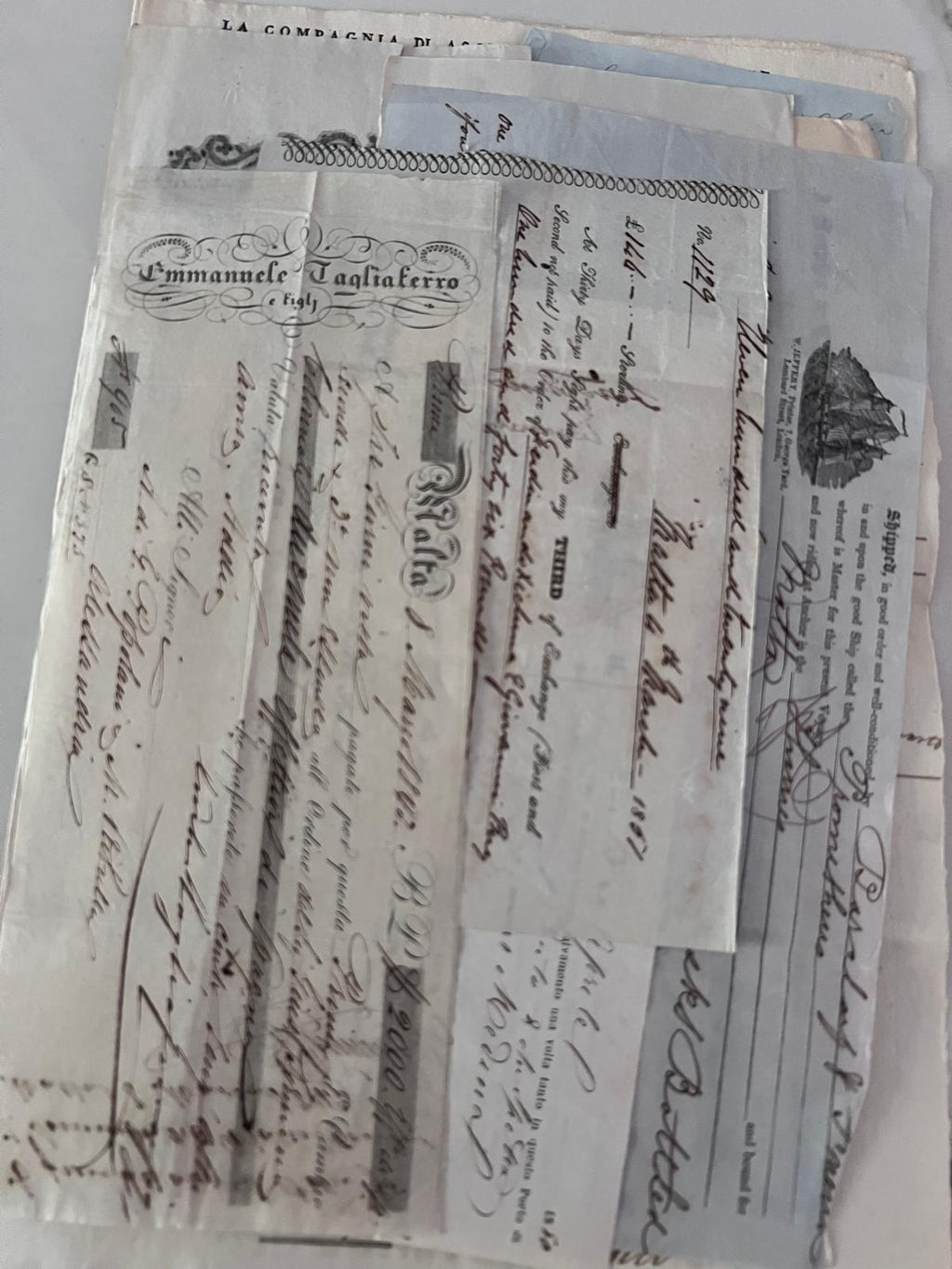 Antique Marirtime Italian document early 1800s