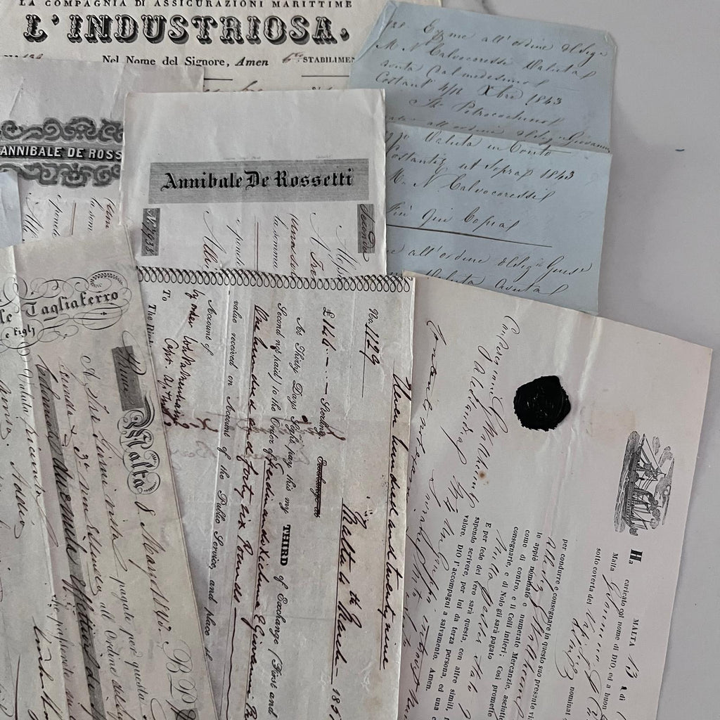 Antique Marirtime Italian document early 1800s