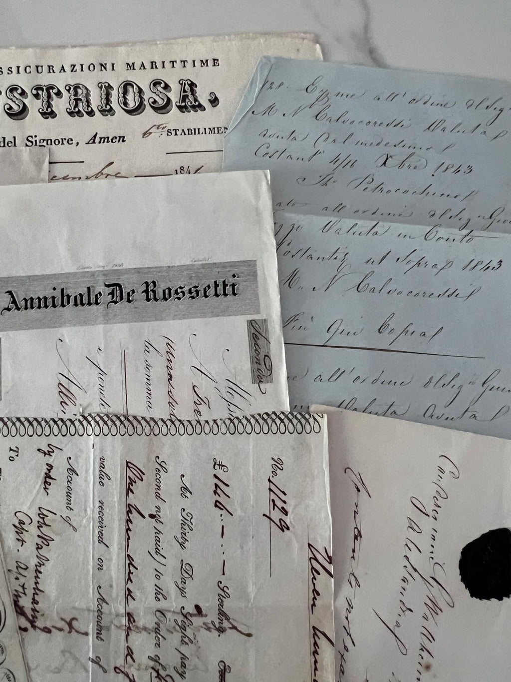 Antique Marirtime Italian document early 1800s