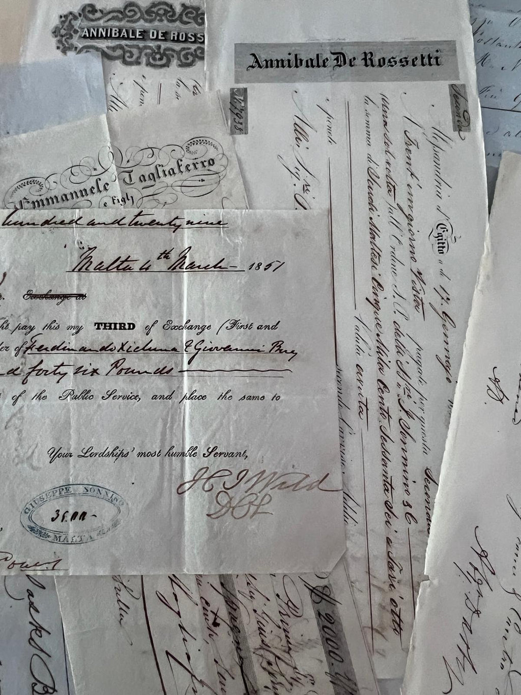 Antique Marirtime Italian document early 1800s