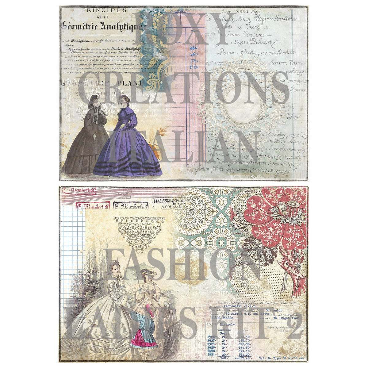 Italian Fashion ladies journal pages kit 2